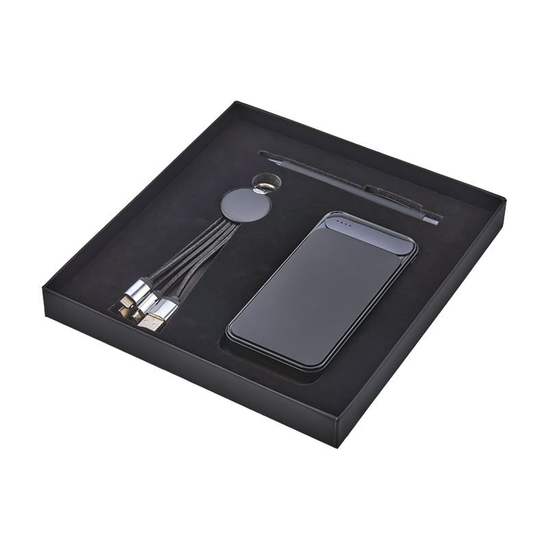 5065 Siyah Kalem & Powerbank & Anahtarlık Set - Hediyelik Set - Kişisel Ürünler Promosyon Ürünü