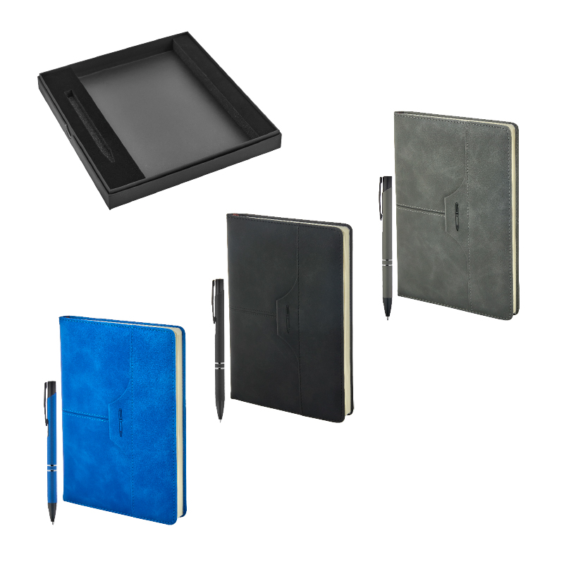 2430-K Mavi Kalem & Defter Set - Hediyelik Set - Kişisel Ürünler Promosyon Ürünü