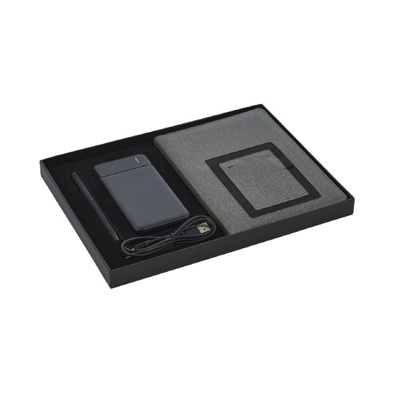5063 Siyah Defter & Kalem & Powerbank Set - Hediyelik Set - Kişisel Ürünler Promosyon Ürünü