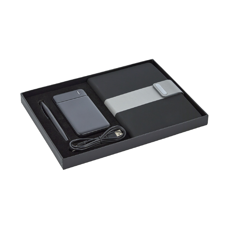 5070 Siyah Defter & Kalem & Powerbank Set - Hediyelik Set - Kişisel Ürünler Promosyon Ürünü