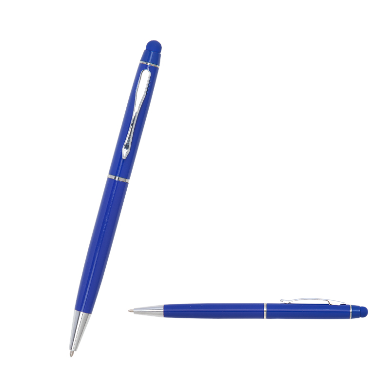 1022 Lacivert Metal Tükenmez Touchpen Kalem - Sadıç Promosyon
