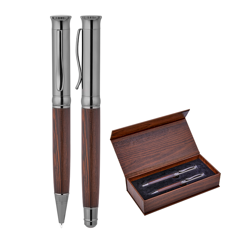 1110-RT Füme Metal Roller & Tükenmez Kalem Seti - Sadıç Promosyon