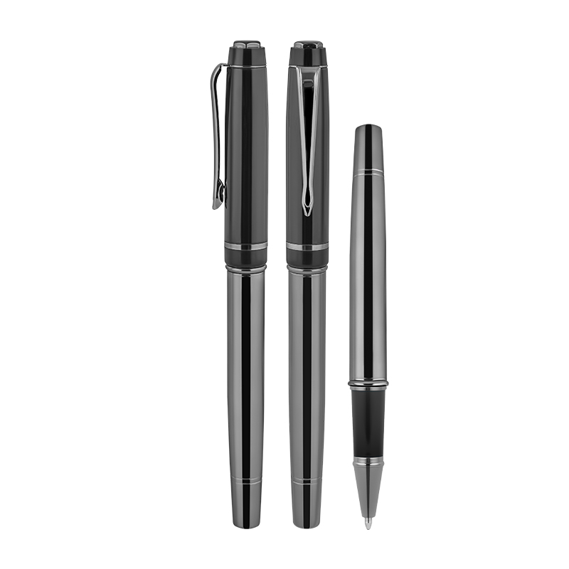 1219-R Füme-Siyah Metal Roller Kalem - Sadıç Promosyon