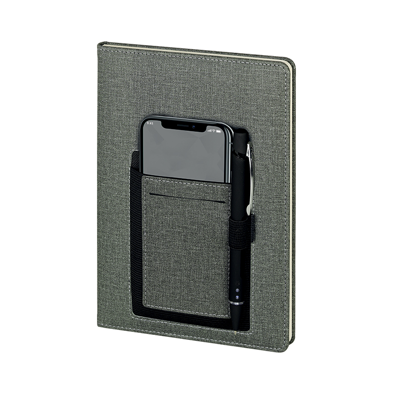 2421-HOLMEN Siyah-Füme 15 x 21 Termo Deri̇ Defter (Holmen Ki̇tap Kağıdı) - Sadıç Promosyon