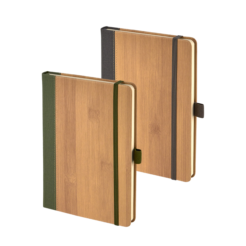 Ucuz Toptan Promosyon 2428 Yeşil 15 x 21 Termo Deri Bambu Defter Modeli - 2