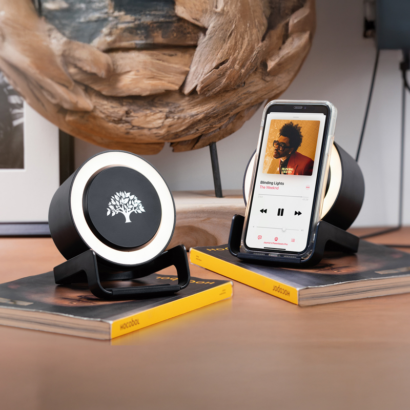 4270 Siyah Wireless Şarj & Hoparlör - Sadıç Promosyon