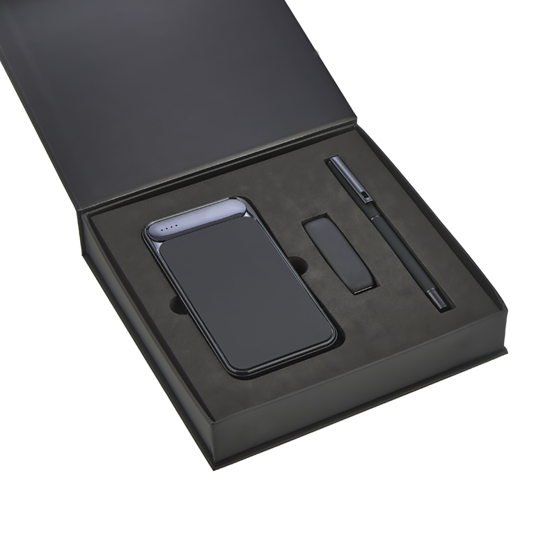 Ucuz Toptan Promosyon 5057 Siyah Kalem & Powerbank & Usb Set Modeli - 2