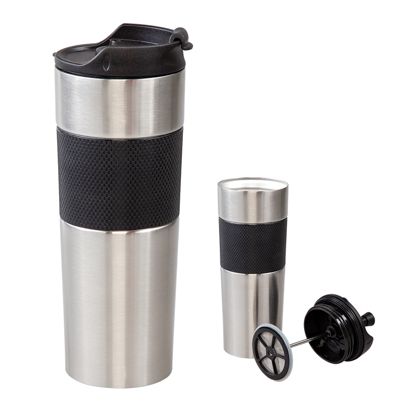 5312 Krom French Press Çelik Termos / 450 ml - Sadıç Promosyon