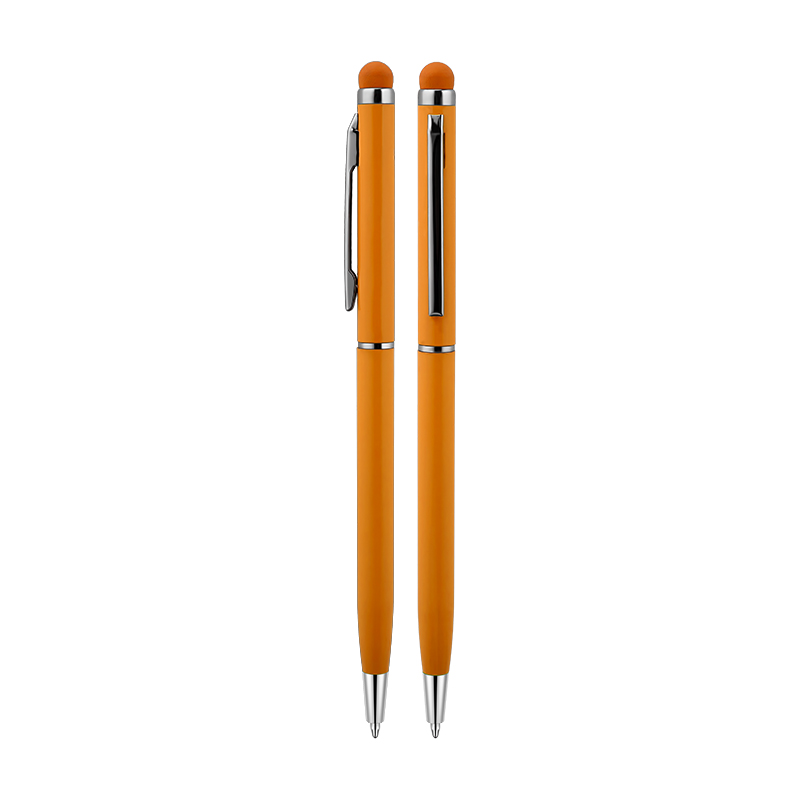 587 Turuncu Metal Tükenmez Touchpen Kalem - Sadıç Promosyon