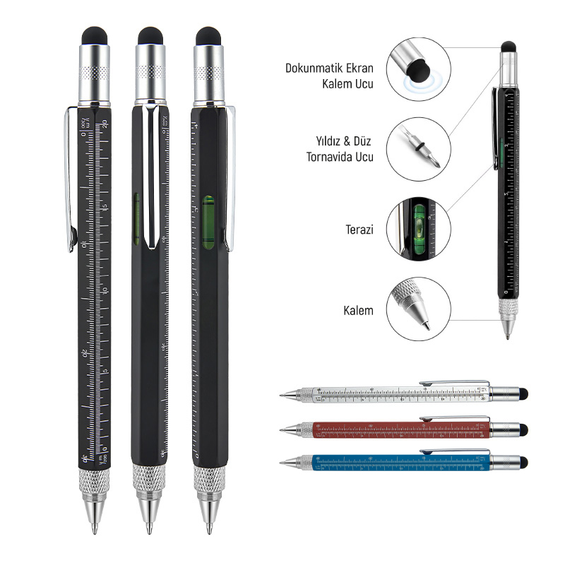 Toptan Promosyon Metal Su Terazili – Tornavidalı Touchpen Kalem Modelleri ve İmalat Fiyatları