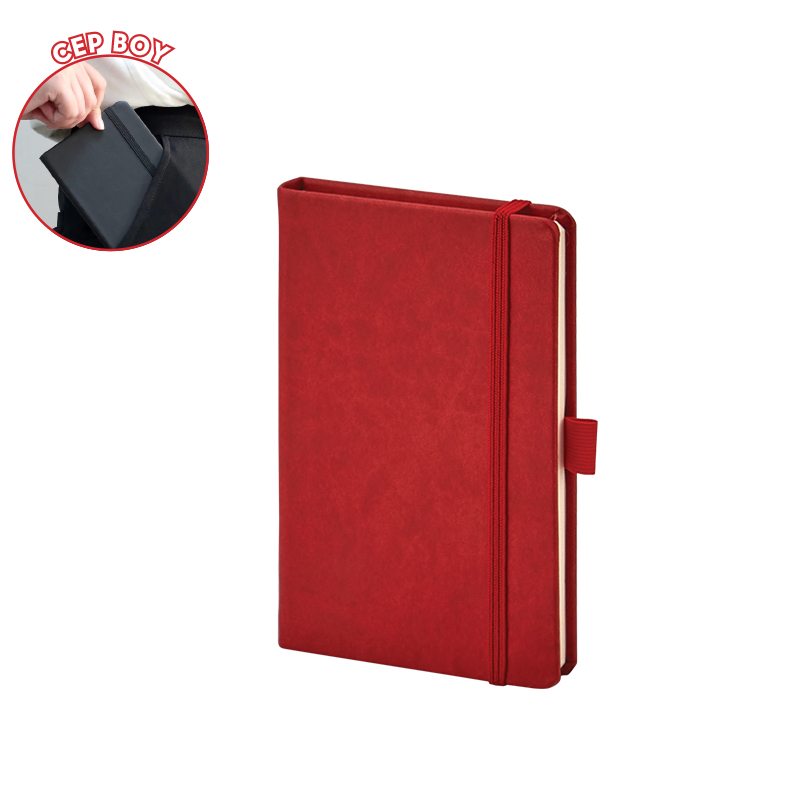 923-914 Kırmızı 9 x 14 Termo Deri̇ Defter - Sadıç Promosyon