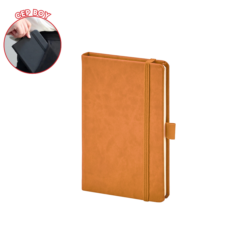 923-914 Turuncu 9 x 14 Termo Deri̇ Defter - Sadıç Promosyon
