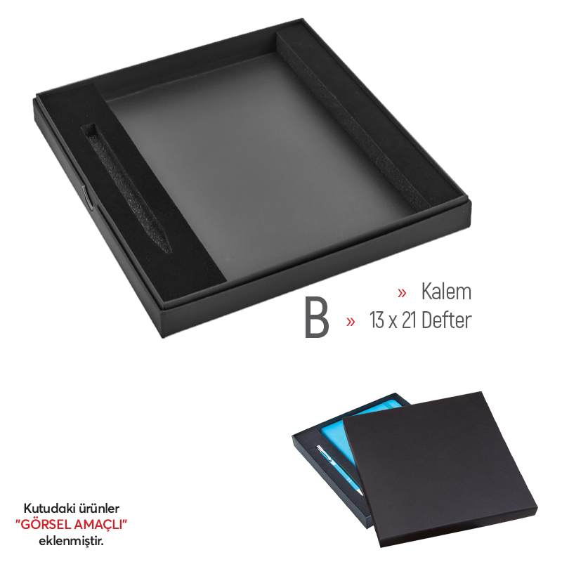 KT-941 Siyah-Y-(Yanlı) Hediye Set Kutusu - Sadıç Promosyon
