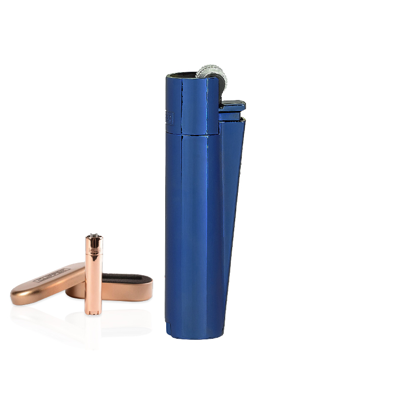 Ucuz Toptan Promosyon MT-135 Mavi Clipper Metal Siboplu Çakmak Modeli - 2