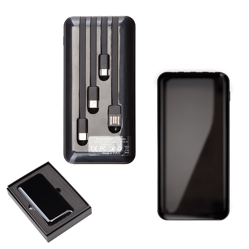 Ucuz Toptan Promosyon PB-4004 Siyah 10.000 mAh Powerbank Modeli - 5