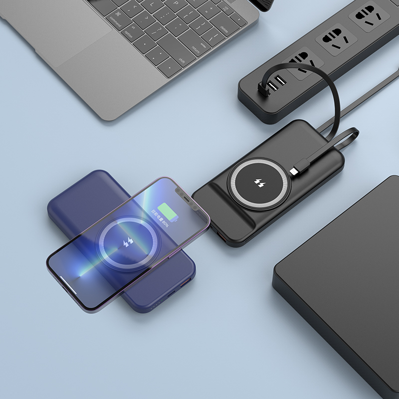 Ucuz Toptan Promosyon PB-4016 Siyah 10.000 mAh MagSafe Powerbank Modeli - 2