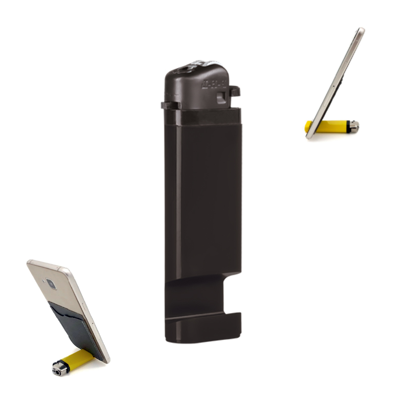 PHL-365 Siyah Telefon Standlı Taşlı Sibopsuz Çakmak - Sadıç Promosyon