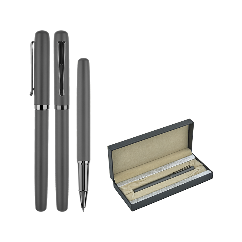 1253-KR Füme Metal Roller Kalem Seti - Sadıç Promosyon