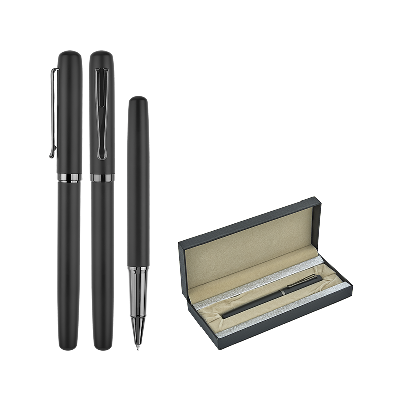1253-KR Siyah Metal Roller Kalem Seti - Sadıç Promosyon