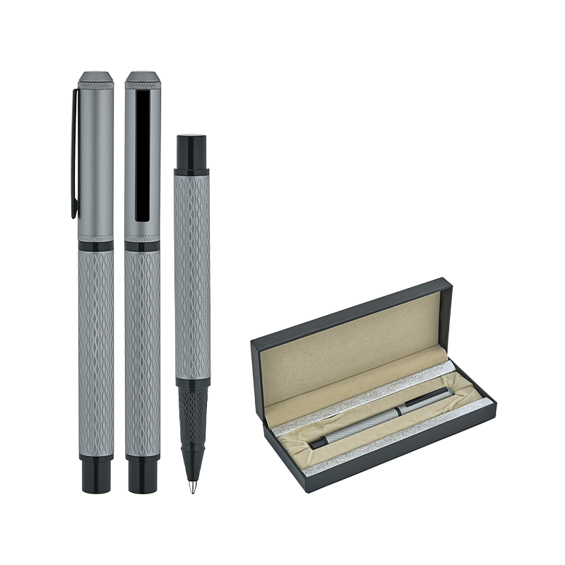 1254-KR Silver Metal Roller Kalem Seti - Sadıç Promosyon