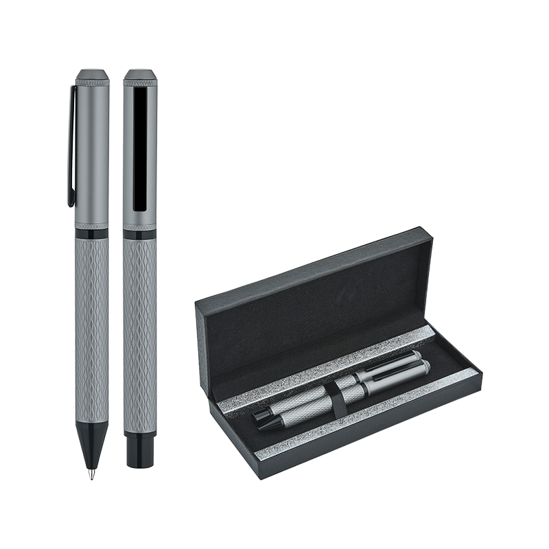 Toptan Promosyon 1254-RT Silver Metal Roller & Tükenmez Kalem Seti Modelleri