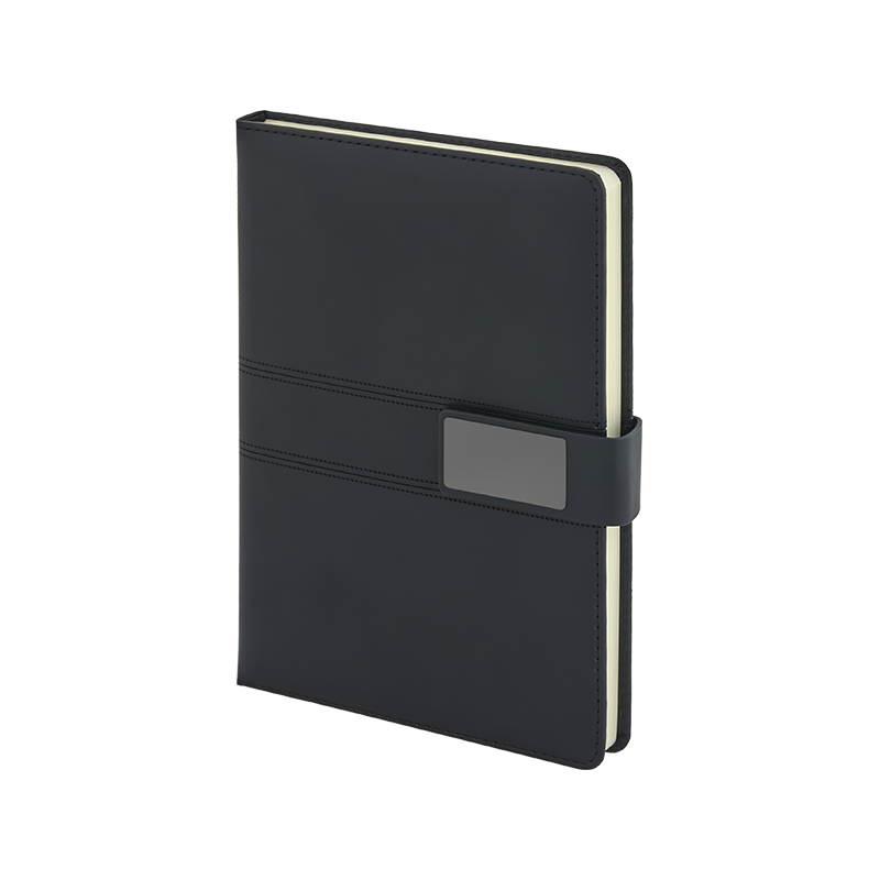 2441 Siyah 15 x 21 Termo Deri Defter - Sadıç Promosyon