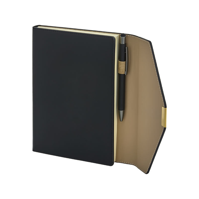 Ucuz Toptan Promosyon 2442 Siyah 15 x 21 Termo Deri Defter Modeli - 2