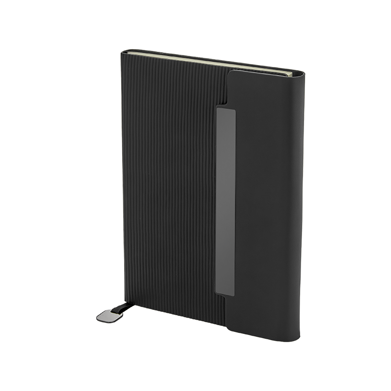 2444 Siyah 15 x 21 Termo Deri Defter - Sadıç Promosyon