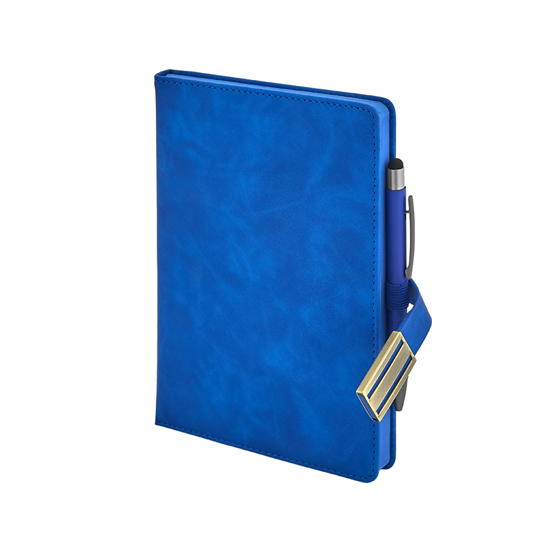 Ucuz Toptan Promosyon 2448 Mavi 15 x 21 Termo Deri Defter Modeli - 2