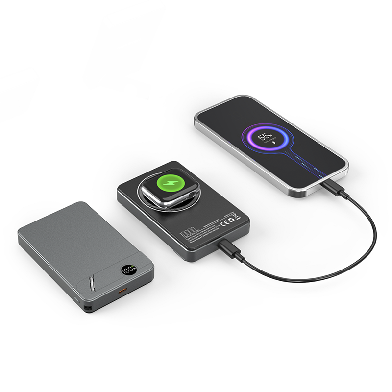 Ucuz Toptan Promosyon PB-4021 Gri 10.000 mAh MagSafe Powerbank Modeli - 8